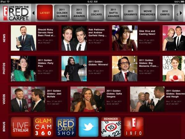 Live From the Red Carpet - iPad App