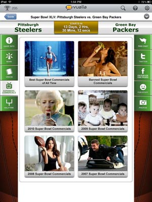 Super Bowl iPad App: Vualla Social TV Companion Gets an Update