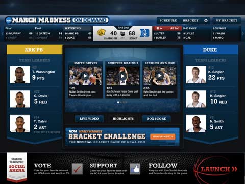 Watch NCAA March Madness Games Live on iPad 4