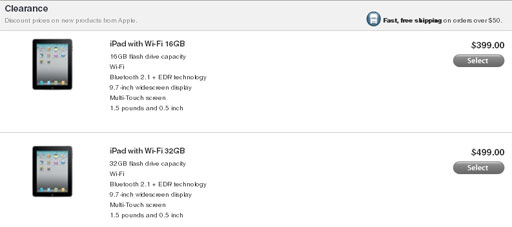 Apple Reduces Price for Each First Generation iPad Model by $100
